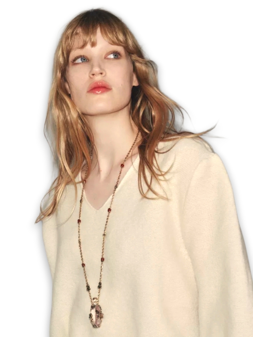 ZARA Metal Floral Bottle Necklace